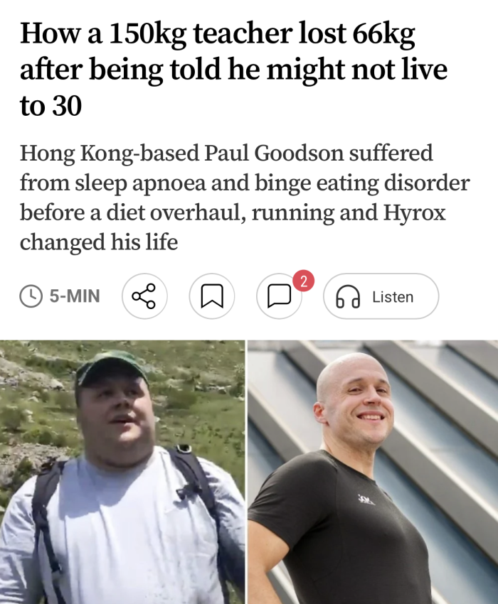How a 150kg teacher lost 66kg after being told he might not live to 30